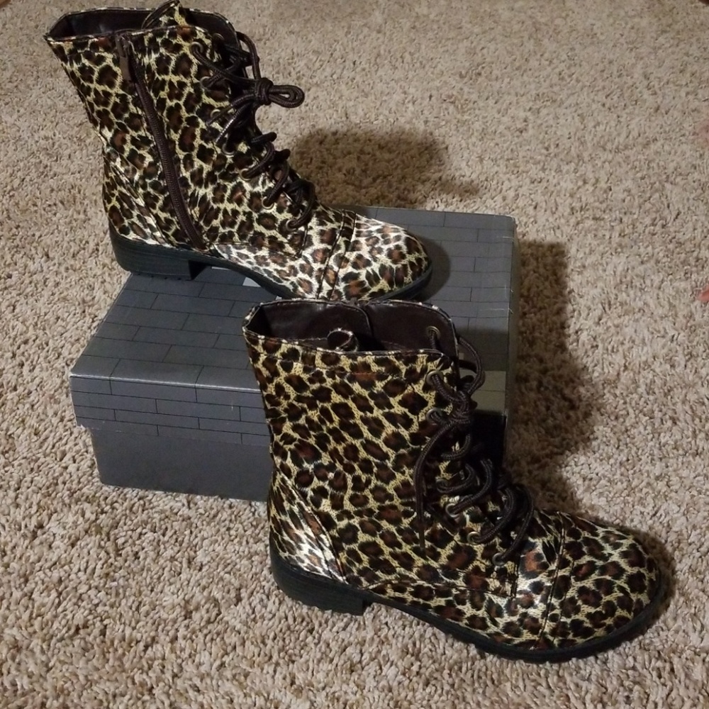 Leopard print boots